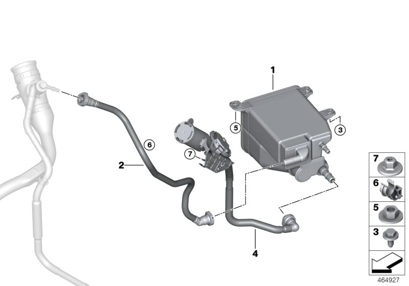 Filtr z węglem aktywnym/Odp. paliwa  (16_1117) dla BMW 7' G11 LCI 740i Lim ECE