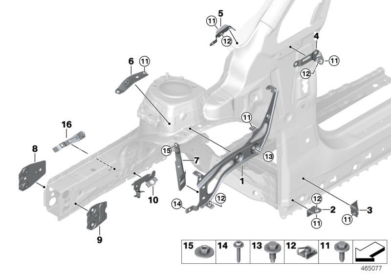 Konstrukcja przednia, uchwyt  (41_2417) dla BMW 2' F45 Active Tourer LCI 218d Act ECE
