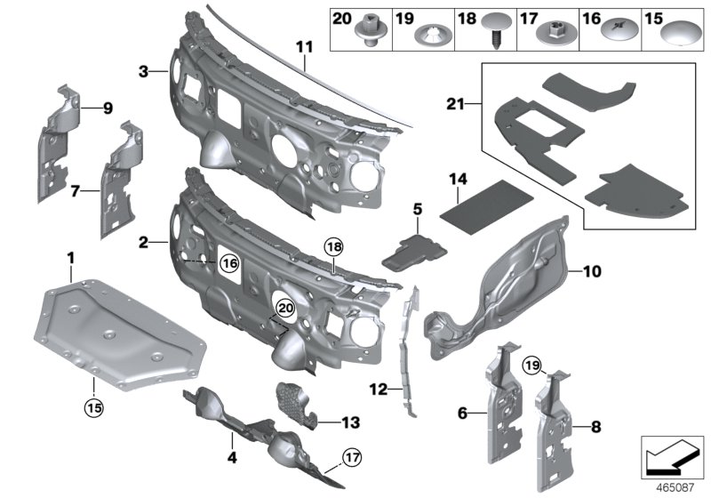 Izolacja dźwiękowa przednia  (51_9651) dla MINI Cabrio F57 LCI Cooper S Cabrio ECE