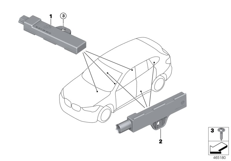 Poj. części anteny funkc. dost. komf.  (65_2809) dla BMW X1 F48 LCI X1 20iX SAV ECE