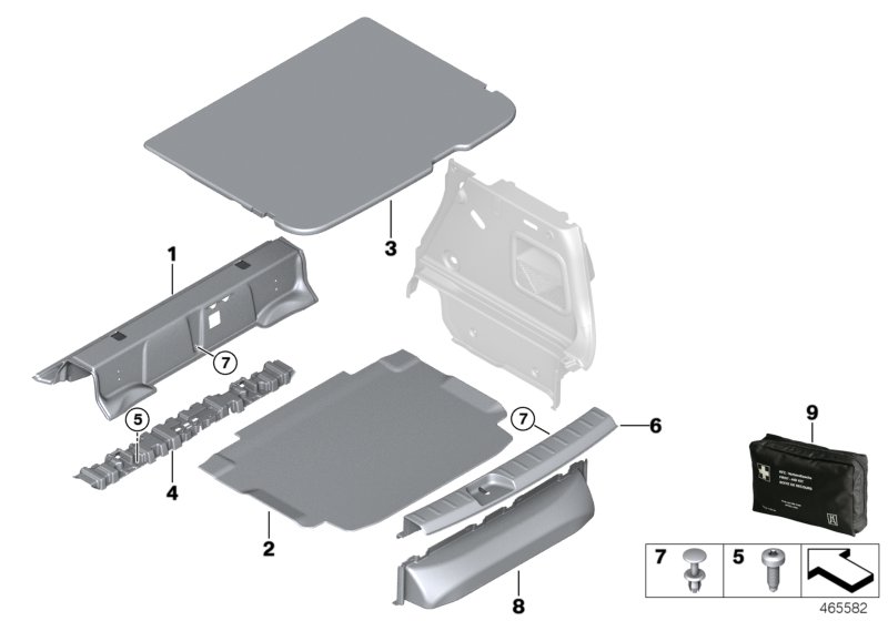 Obudowa podłogi bagażnika  (51_3801) dla MINI Clubman F54 LCI Cooper S Clubman ECE
