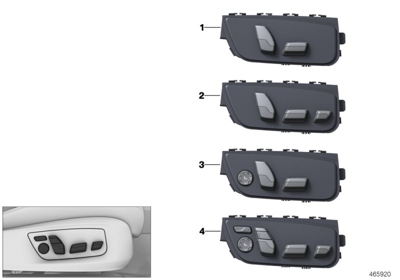 Przełącznik regulacji siedzenia pasażera  (61_4860) dla BMW 7' G11 LCI 740dX Lim ECE