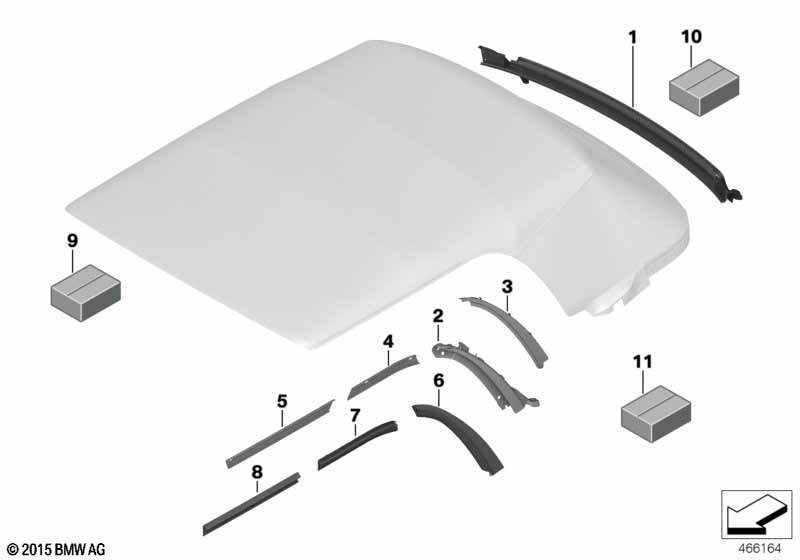 Uszczelki dachu składanego  (54_0527) dla MINI Cabrio F57 LCI Cooper S Cabrio ECE