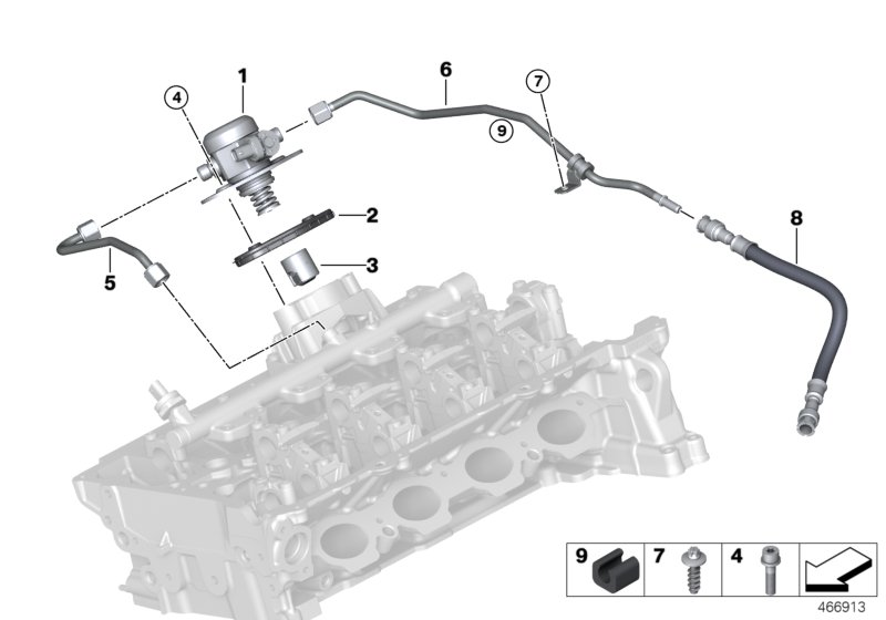 Pompa wysokociśnieniowa/przewody  (13_2378) dla BMW 5' G30 LCI 530e Lim ECE