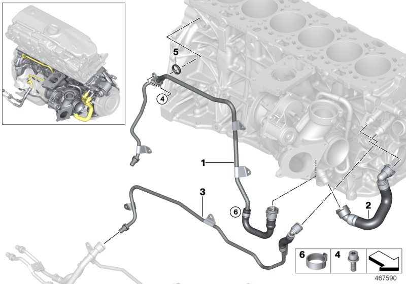 Układ chłodzenia turbosprężarki  (11_6603) dla BMW 8' G16 Gran Coupé 840dX Gra ECE