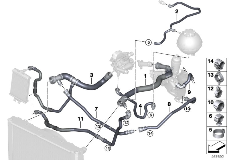 Węże płynu chłodzącego układu chłodzenia  (17_1590) dla BMW 2' F23 LCI 218i Cab ECE