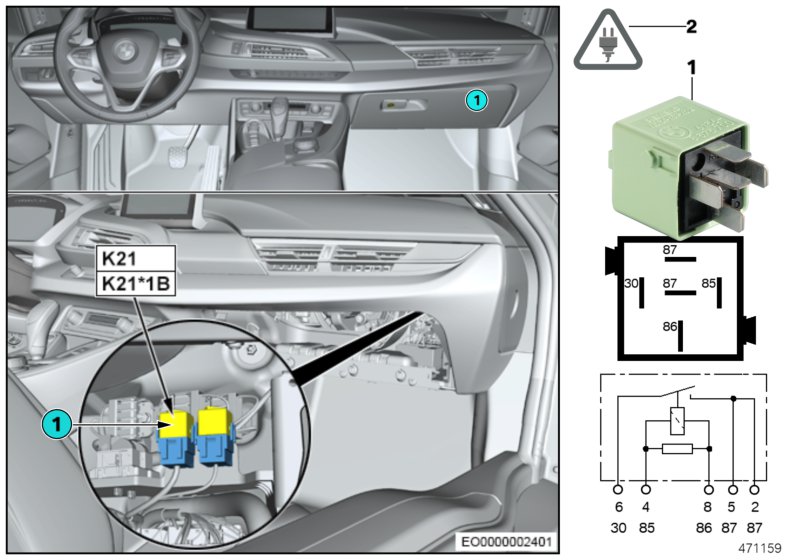 Przekaźnik pompy oleju przekładn. K21  (61_3787) dla BMW i i8 I12 LCI i8 Cou ECE