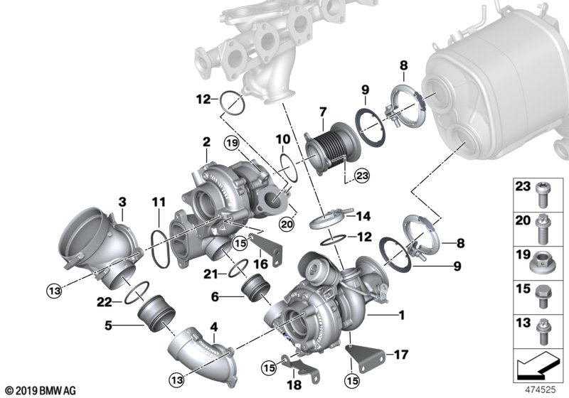 Turbosprężarka, niskie ciśnienie  (11_9341) dla BMW 5' G30 LCI BMW ALPINA D5s Lim ECE