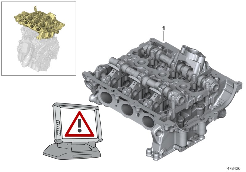 Głowica cylindrowa  (11_6816) dla MINI F55 One 5-drzwiowy ECE