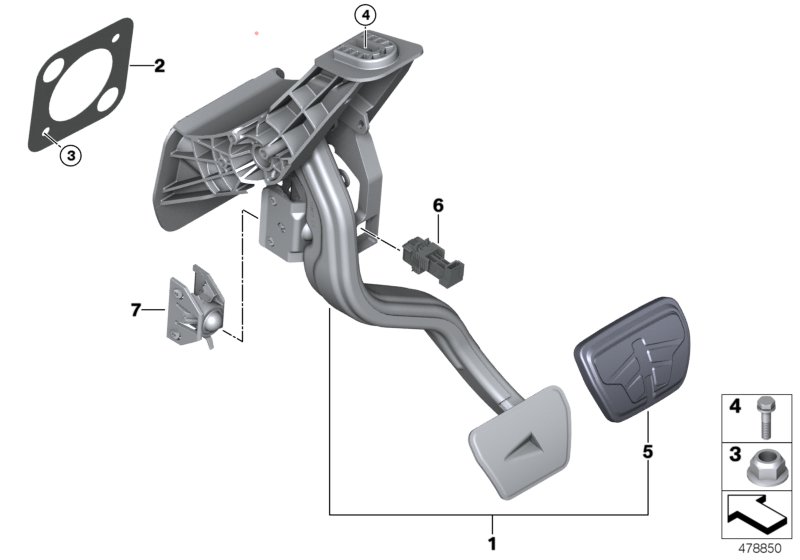 Dźwignia nożna automat. skrzyni biegów  (35_0525) dla BMW X3 G01 LCI X3 20dX SAV ECE