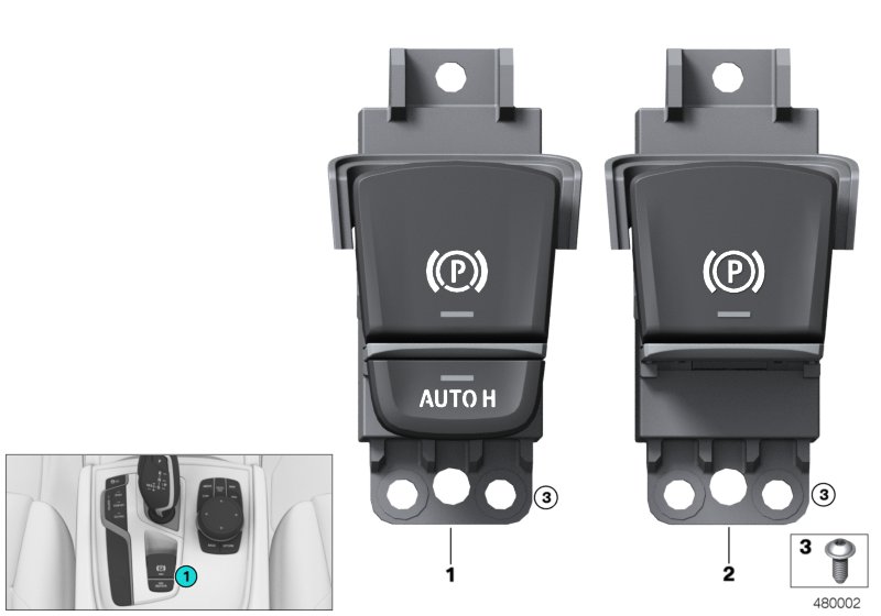 Przełącznik hamulca parkingowego  (61_6880) dla BMW 5' G30 LCI 520i Lim ECE