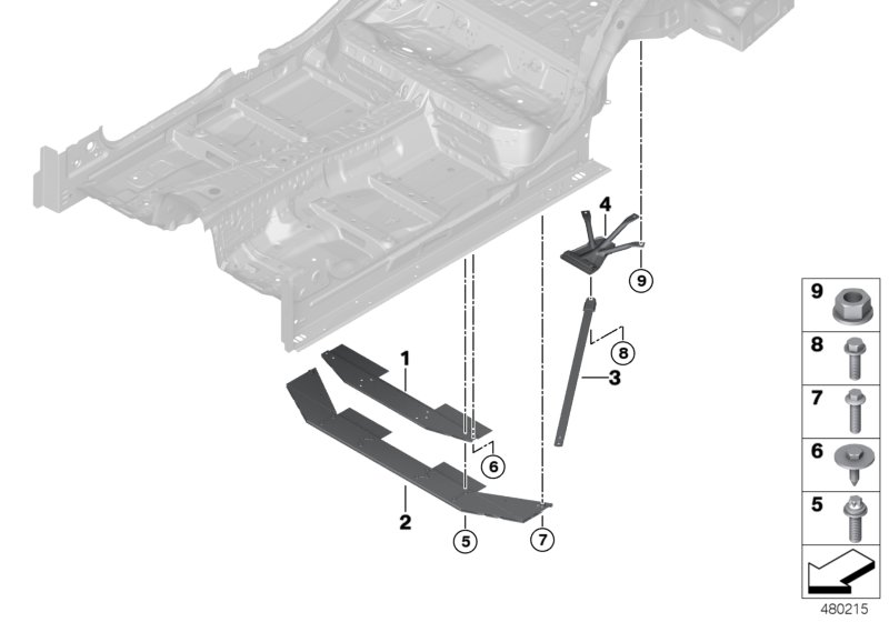 Usztywnienie karoserii, tylna część  (51_4340) dla BMW 5' G30 LCI 530d Lim ECE