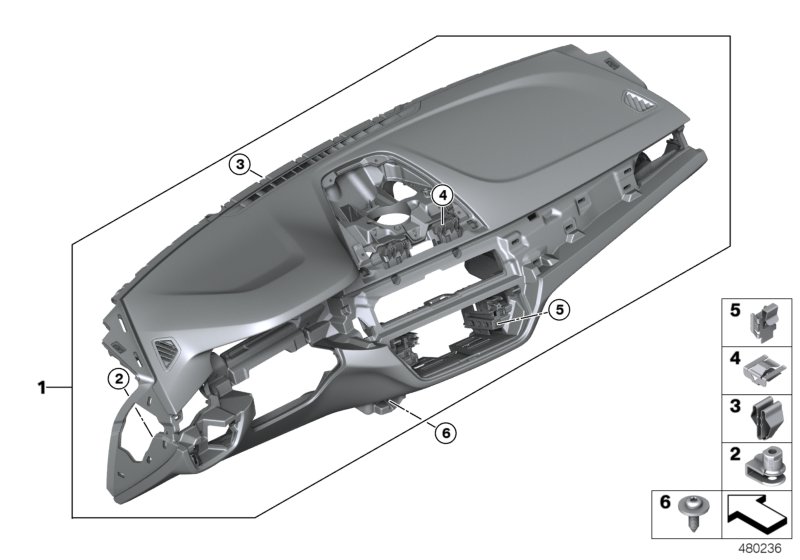 Tapicerka deski rozdzielczej  (51_B369) dla BMW 5' G30 LCI 520i Lim ECE