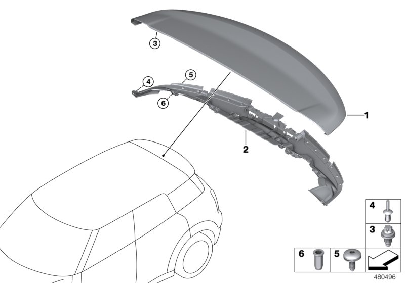 Doposażenie w spoiler tylny JCW  (03_4189) dla MINI Countryman F60 Cooper S Countryman ECE