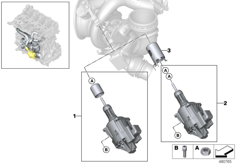 Zestaw naprawczy turbosprężarki  (11_6845) dla BMW 2' F45 Active Tourer LCI 220i Act ECE