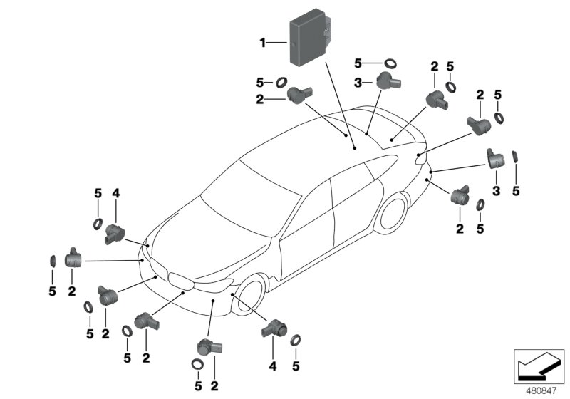 Park Distance Control (PDC)  (66_0442) dla BMW 6' G32 GT 620d Gra ECE