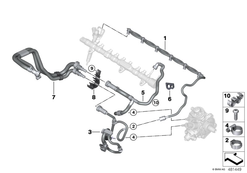 Przewody paliwa/Elementy mocujące  (13_2053) dla BMW X7 G07 X7 30dX SAV ECE