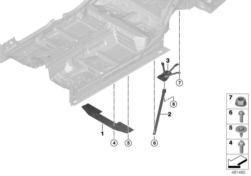 Usztywnienie karoserii, tylna część  (51_5636) dla BMW 6' G32 GT LCI 640iX Gra ECE