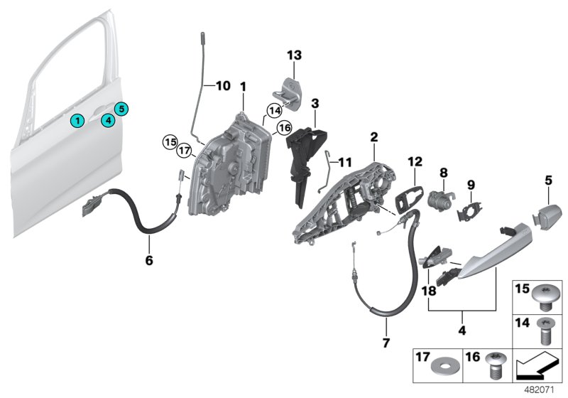 System zamykania drzwi z przodu  (51_1134) dla BMW X1 F48 LCI X1 18i SAV ECE