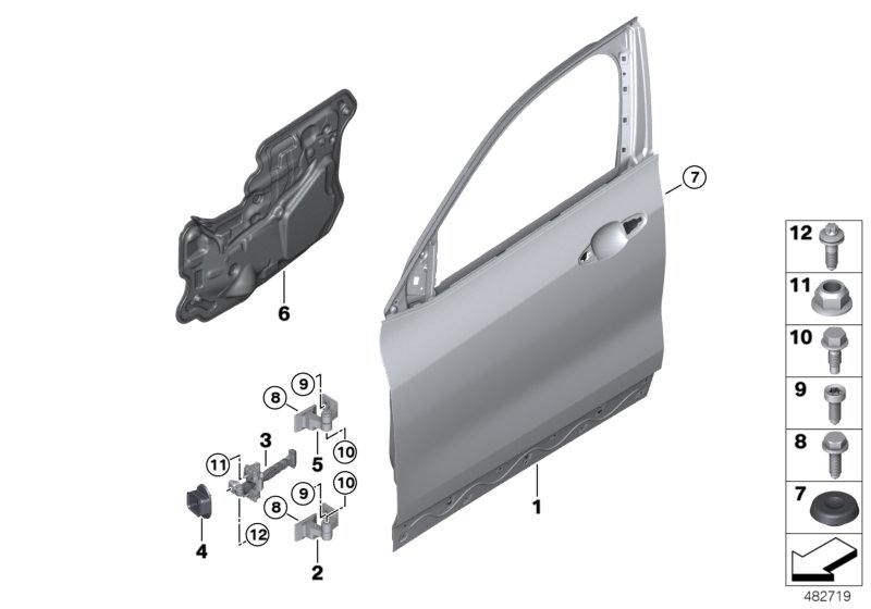 Drzwi przednie, zawias/hamulec  (41_2747) dla BMW X2 F39 X2 16d SAC ECE