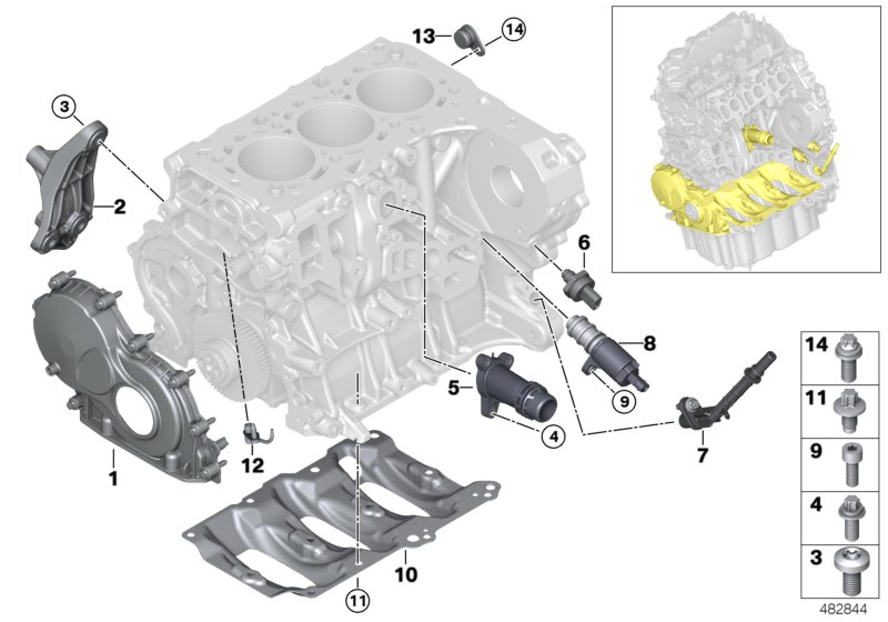 Skrzynia korbowa cylind./Elementy dod.  (11_5483) dla MINI Countryman F60 One D Countryman ECE