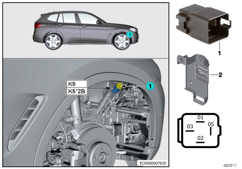 Przekaźnik went. elektr. silnika K5  (61_5373) dla BMW X4 G02 LCI X4 20dX SAC ECE