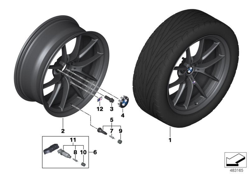 BMW obr.st.l.M Y-Spoke 763M Performance  (36_2430) dla BMW 2' F87 M2 LCI M2 CS Cou ECE