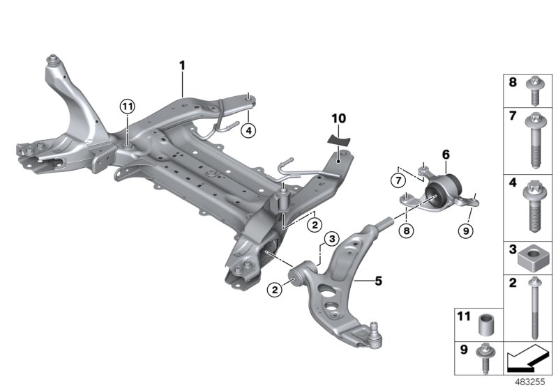 Wspornik przedniej osi/Wahacz poprz.  (31_2019) dla MINI F56 LCI Cooper S 3-drzwiowy ECE