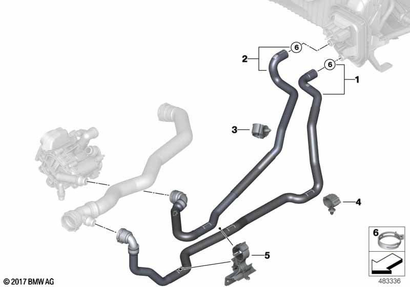 Węże płynu chłodz.  (64_2319) dla BMW X4 G02 X4 M40iX SAC ECE