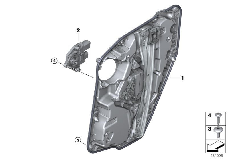 Mechanizm szyby drzwi tylnych  (51_6933) dla BMW X3 G01 LCI X3 20dX SAV ECE