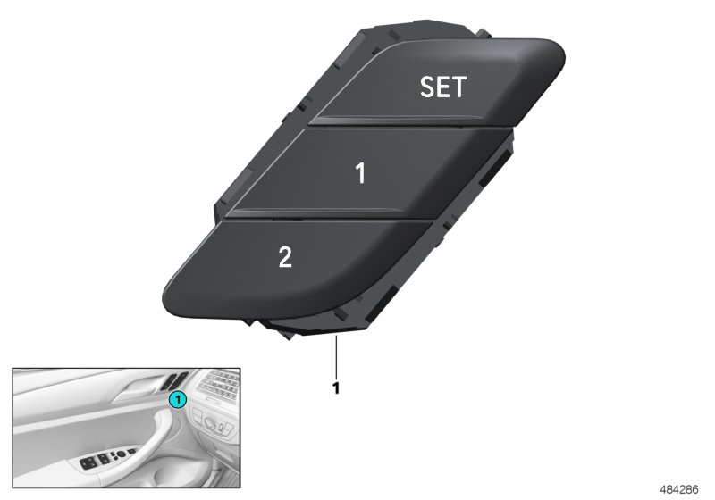 Przycisk pamięci ustawień fotela  (61_5618) dla BMW X4 G02 X4 20iX SAC ECE