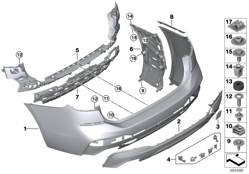 M Obudowa tylna  (51_7074) dla BMW 6' G32 GT 640dX Gra ECE