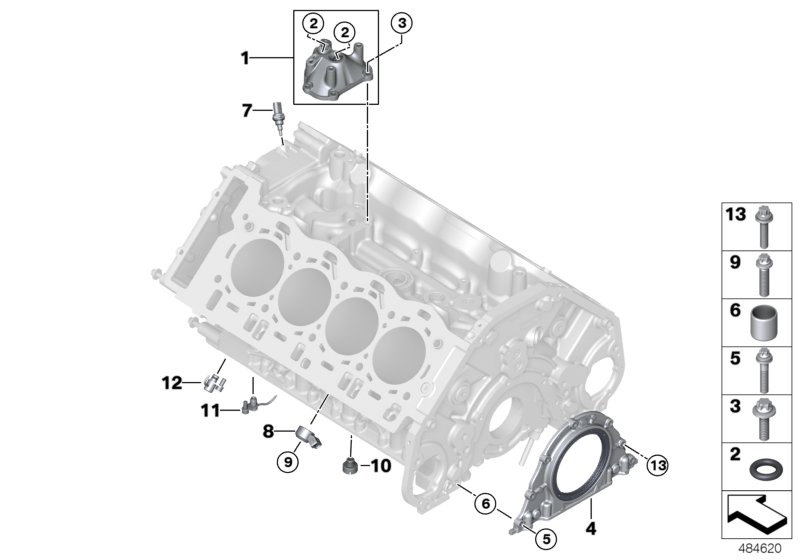 Skrzynia korbowa cylind./Elementy dod.  (11_8351) dla BMW X6 M F96 X6 M SAC ECE