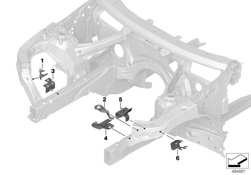 Konstrukcja przednia, uchwyt  (41_2795) dla BMW X3 G01 LCI X3 30dX SAV ECE
