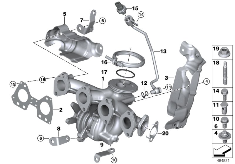 Turbosprężarka z kolektorem wylotowym  (11_7055) dla MINI Clubman F54 LCI Cooper D Clubman ECE