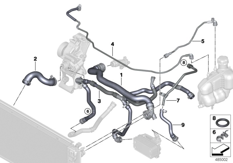 Węże płynu chłodzącego układu chłodzenia  (17_1007) dla BMW X2 F39 X2 25dX SAC ECE