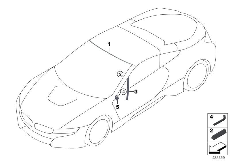 Przeszklenie elem. dod.  (51_7407) dla BMW i i8 I15 i8 Roa ECE