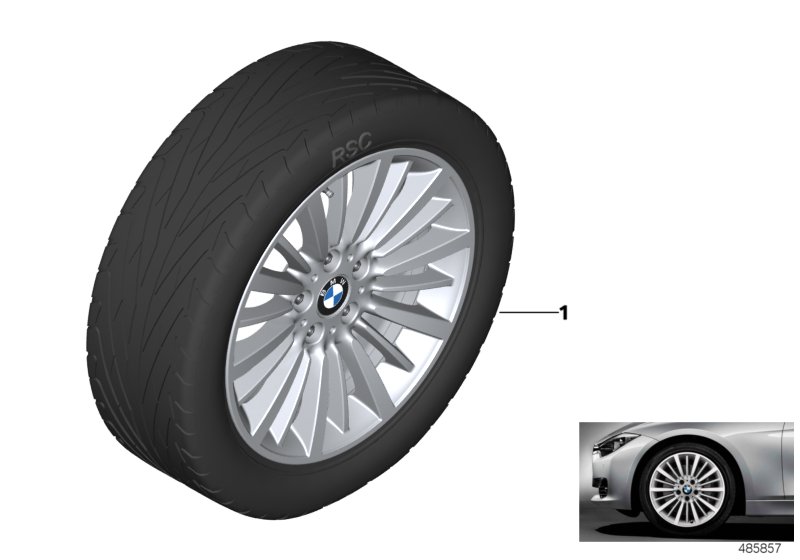 Obr. BMW ze st. le., wieloszpr. 416-18''  (03_4295) dla BMW 3' F34 GT LCI 340i Gra ECE