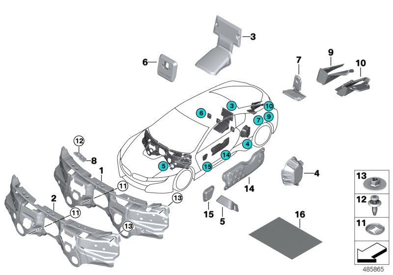 Izolacja dźwiękowa przednia  (51_9597) dla BMW i i8 I15 i8 Roa ECE