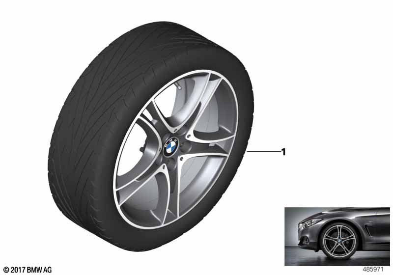 Obr. BMW, st. le. podw. szpr. 361- 18''  (03_4373) dla BMW 2' F45 Active Tourer LCI 218i Act ECE