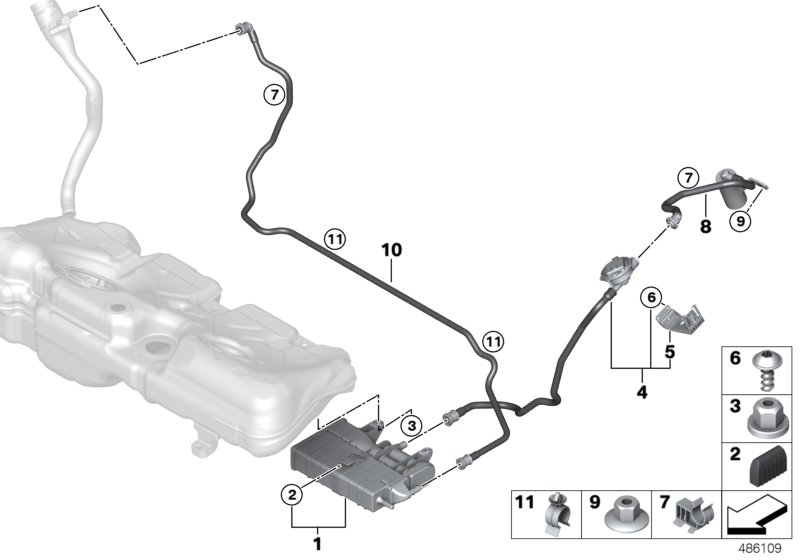 Filtr z węglem aktywnym/Odp. paliwa  (16_0984) dla MINI F56 LCI Cooper S 3-drzwiowy ECE