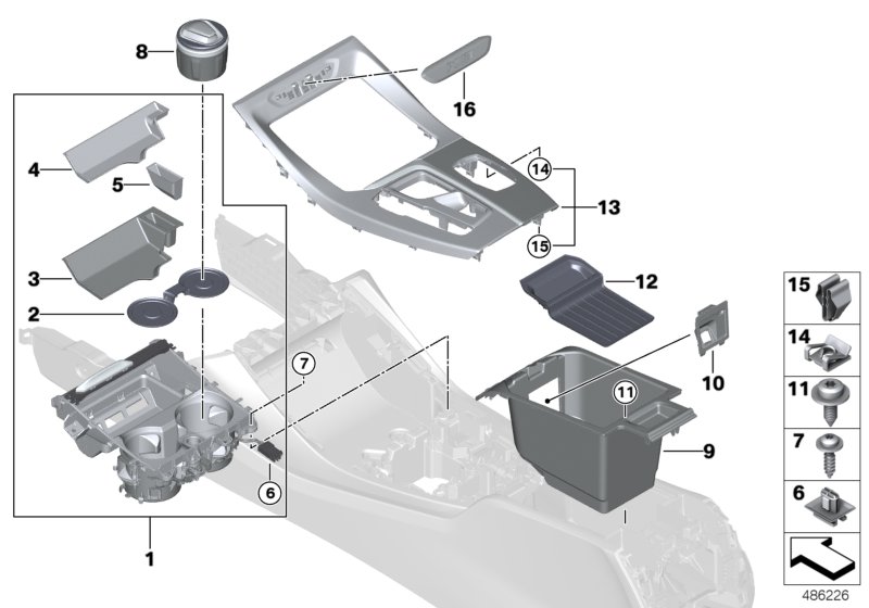 Elementy dod. konsoli środkowej  (51_7745) dla BMW X4 G02 X4 20iX SAC ECE