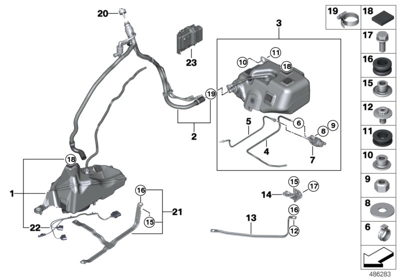 System SCR  (16_1656) dla BMW 3' F34 GT LCI 330dX Gra ECE