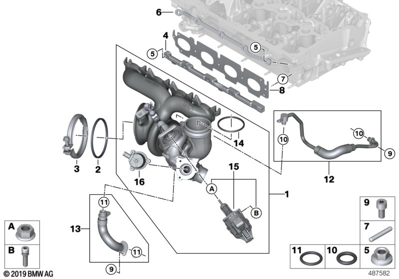Turbosprężarka ze smarowaniem  (11_7150) dla BMW X1 F48 LCI X1 20iX SAV ECE