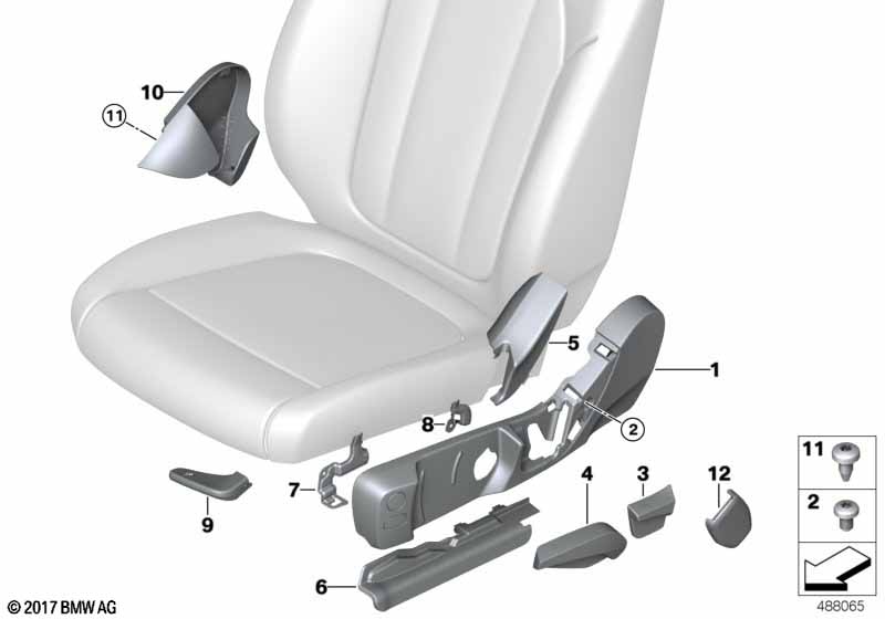 Fotel przedni, osłony fotela  (52_4310) dla BMW X3 G01 X3 20iX SAV ECE