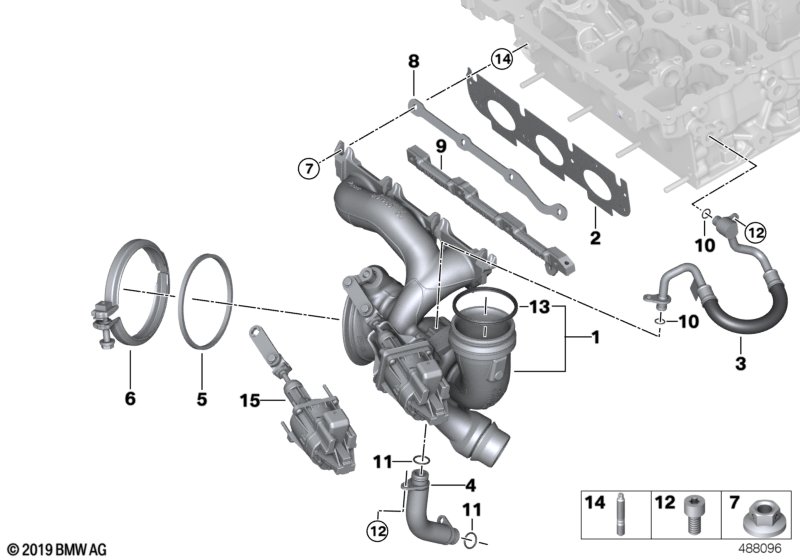 Turbosprężarka ze smarowaniem  (11_6617) dla BMW X2 F39 X2 25eX SAC ECE