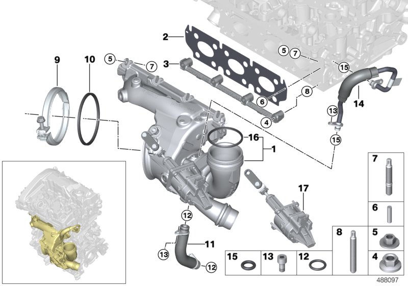 Turbosprężarka ze smarowaniem  (11_5777) dla BMW X2 F39 X2 18i SAC ECE