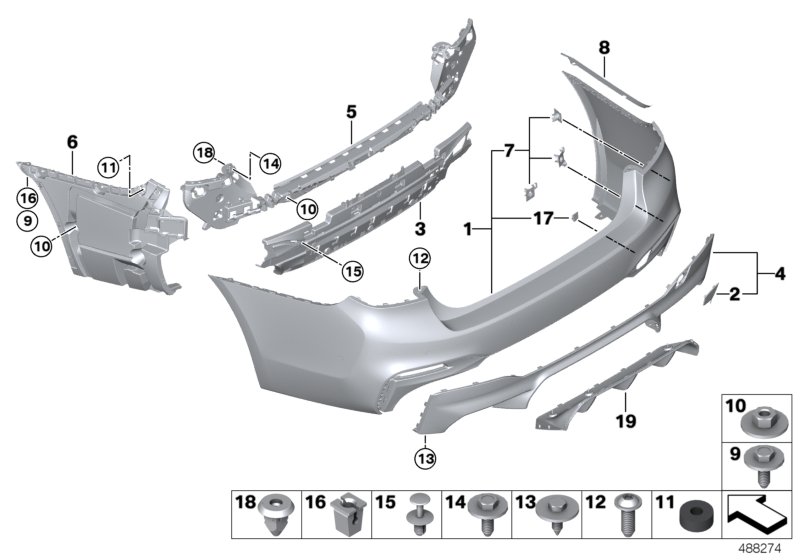 M Obudowa tylna  (51_8932) dla BMW 5' F90 M5 M5 Lim ECE