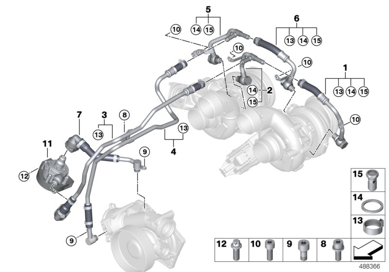 Układ chłodzenia turbosprężarki  (11_6926) dla BMW 8' F91 M8 M8 Cab ECE