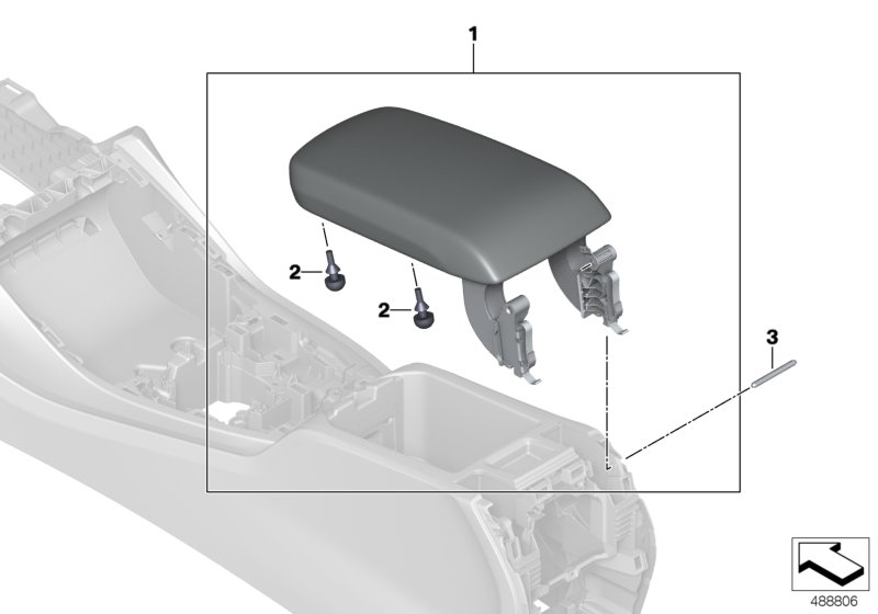 Podłokietnik konsoli środkowej  (51_7780) dla BMW X3 G01 LCI X3 20iX SAV ECE
